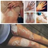 Tatueringsöverföring 1 st Hanna Lace Tattoo Sticker White Silk Printing Waterproof Disponable Tattoo For Arm Sexy Armband 240426