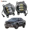 EEMRKE Led Fog Lights Assembly 30W/ 40W for Ford Ranger Limited XL XLS XLT 2022 2023 with Clear Lens + Angel Eyes DRL Daytime Running Lights 12V PTF Car Accessories