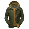 Giacche da uomo giù per la camicia inverno di cotone lavata uomini casual con cappuccio parka cappa artoriale militare