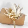 Dried Flowers 14cm Small Floral Wedding Gypsophila Dried Flowers Leaves Mini Bridesmaid Bouquets Table Card Photo Props DIY Craft Home Decora