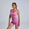 Parcours féminins Summer European et Américain Yoga Femme Faire des femmes Sports Fitness Training Two Piece Set 240424