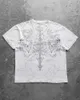 T-shirts masculins American Strt Fashion Brand T-shirt Femmes Y2k Cross Skull Imprimé surdimensionné surdimension