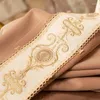 Rideau français luxe rose brodé rideaux en velours pour la fenêtre de villa de chambre à coucher de salon