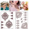 Tattoo Transfer Henna Tattoo Brown Red Tattoo Sticker Temporary Fake Tattoo Lace Floral Totem Temporary Waterproof Body Art Long Lasting Sticker 240426