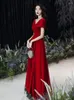 Abiti da festa Abito da sera bianco 2024 Eleganza Light Luxury Host Banquet Gowns High End French Style V-Neck Long Celebrity