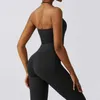 Tracksuits voor dames geïntegreerde yoga set buik gym set dames sport jumpsuit dames fitness jumpsuit elastische training flash been strakke fitting suit 240424