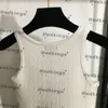 Girls Slim Camis Sleeveless T Shirt Letters Jacquard Tops Luxury Soft Touch Shirts Personality Wool Sport Vests Tees