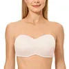 Bras Delimira Womens sans couture sous-coupée Bandeau minimiseur Bra sans bretelles pour grandes femmes éclatées plus taille