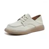 Scarpe casual Lace-up Donne vere in pelle vera sneaker piatto luce comoda in suole morbida mocassino