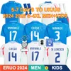 Euro 2024 Italie Maglia Bambino Buffon Chiellini Verratti Totti Chiesa Barella Belotti Zaniolo Raspadori Jorginho Soccer Jerseys Maillot de Football Home Shirts