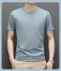 Контроль Xiaomi Youpin Ice Silk Tshirt Men's Ice прохладный дышащий влага всасывание с твердым цветом Круглая шея с коротким рукавом 2022 Лето