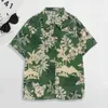 Chemises décontractées pour hommes chemises d'été à la mode poche séchée rapide shirt hawaïen feuilles de floral d'été imprimé chemise hawaïenne 240424