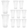 Dinnerware Sets 50 Pcs Cups Lids Cold Drink Juice Disposable Drinks Plastic Beverage Portable Clear Pp