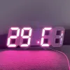 Relógios 3D LED Digital Clock Digital Clock Threedimensional Relógio Relógio Relógio Mobiliário Termômetro Móveis Calendário Eletrônico Hangi U0U6