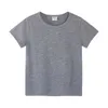 T-Shirts 2-12 yıl yaz çocukları kısa kollu tişört pamuklu bebek giysileri kızlar kızlar boş bebek tişört çocuklar gömlek katı tees topsl2404
