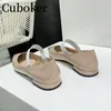 Casual schoenen 2024 Luxe lederen vrouw Ballets puntige tenen dikke hakken modeweken slip-on walk formele loafers