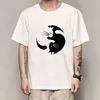 Herr t-shirts yin yang katter tshirt män vintage t-shirts japanska anime manga harajuku mode o-hals strtwear casual tops sommarmens tshirt t240425