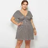 Lässige Kleider floral bedrucktes Plus -Size -Boho -Strandkleid 2024 Frauen Sommer sexy Rückenless V Hals kurzärmel übergroße Frau