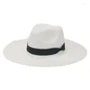 Berets Summer Hat Women Beach Big Brim 11cm Sum Protection Straw Hatt