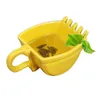 3D Yellow Excavator Bucket Model Designer Cafe Cafe Coffee Mug avec Spade Phel Spoon Funny Digger Cendre de gâteau à gâteau Tasse à thé orange noir