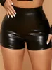 Shorts femminile 2024 Shorts sexy in pelle sexy Donne BodyCon High Waist Cust Up Black Short Joggers Sports Fitness Female Shorts sexy Slip D240426