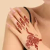 Tattoo overdracht bruine henna tattoo stickers voor handvoet waterdichte tijdelijke tatoeages voor vrouwen kastanjebruine kleur nep tattoo voor bruiloft body art 240427