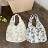 Totes Retro Butterfly Print Ladies Shoulder Bag Sweet Lace Women's Shopping Bags Fashion Canvas Female Vest Tote Handväskor Purse