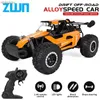 Carro elétrico/RC ZWN 1 16/1 20 2,4G RC Car com luzes LED 2WD Off-Road Remote Salbing Carro Outdoor Carr Toys Childrens GiftSl2404
