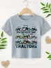 T-Shirts Yaz Traktör Baskı Deseni Erkek Kız Kızlar Kısa Kollu Çocuk Tişört Tişört Yuvarlak Boyun Nefes Alabilir rahat T-Shirtl2404