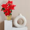 Decorative Flowers Christmas Artificial Flower Decoration Large Outdoor Pots Poinsettia Potted