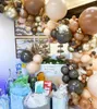 Feestdecoratie macaron koffie ballon slinger boog kit beige latex ballonnen voor baby shower verjaardag valentijnsdag bruiloft decor