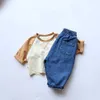 Kids Shirts Autumn Baby Blouse Toddler Girls Shirt Patchwork Infant Base Tops H240509