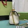 Tygväska högupplöst 1955 -serie Fashion Metal Decorative Chain Leather One Crossbody