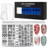 Art Nail Art Printing Set Nail Stamping Kit Steel Plate Transfer Die Tool Printing Stencils Manicure Tools Olika mönstermall