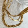 Strands 18K in acciaio inossidabile inossidabile a IP oro Shubbano catena corta e collana Chubby Ne