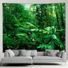 Forest Waterfall Landscape Tapestry Outdoor Garden Poster Nature Tropical Greenery Simple Modern Style Wall Hanging Wall Screen 240415