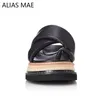Alias mae echte Lederschuhe für Frauen Sommer im Freien im Freien neue Flip-Flops Casual Modetrend Cross Upper 2024