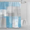 Занавески для душа Аннотация и минималистские шторы в ванной комнате, изготовленные из полиэфирной ткани 180 * 180 см с 12 крючками