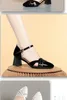 Kleidungsschuhe Sapatos Femininas Frauen süße schwarze PU Leder Frühling Büro Square Lady Pumps Zapatos de Mujer Plus Size 44