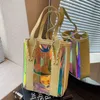 Portable multi-purpose tote bag transparent bag go out 2024 new cross shoulder bag stylish jell-o bag