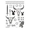 Tatouage Transfert Face tatouage Bull Bull Face Sticker Cou Mand en dos Cool Design sexy art corporel étanche à tatouage temporaire pour homme femme 240426