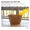 Vases Wicker Basket Straw Bag Woven With Handle Home Flower Shopping Tote For Picnic Desktop Women's