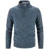 Shirts Winter Men's Fleece Thicker Sweater Half Zipper Turtleneck Warm Pullover Quality Male Slim Knitted Wool Sweaters for Spring