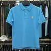 Brand Mens Shorts Polos Tshirts Summer para wielokolorowa haft haftowe luźne okrągłe szyi bawełniane polo