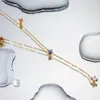 Kedjor Youthway Color Rhinestone inlagd halsband för kvinnor rostfritt stål trend smycken lyxig designer semester souvenir gåvor 2024