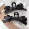 Crampes Fashion Black Bow Hair Claw clips Tempérament Elegant Hairpin Women Princess Headdress Fashion Straving Clip Femme Hair Accessories Y240425