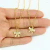 Chaines 10 pièces Bowtie Charms Collier Fleur Pendant Zirconi Pendnt Fashion Women Jewelry Gift 52274