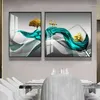 Piastre decorative dipinte di tela di grandi dimensioni giapponesi poster bianchi neri coreani dipinti paesaggistici astratti per soggiorno