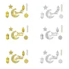 Decoratieve beeldjes 1set Eid Acryl Hanger Maan en Star Charm Party Achtergrond Decoratie voor binnen Tuintuin Groothandel Groothandel