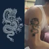 Tattoo Transfer 1PC Chinese Dragon Fake Tattoo Water Transfer Waterproof tymczasowy naklejka kobiety mężczyźni seksowne ciało piękno